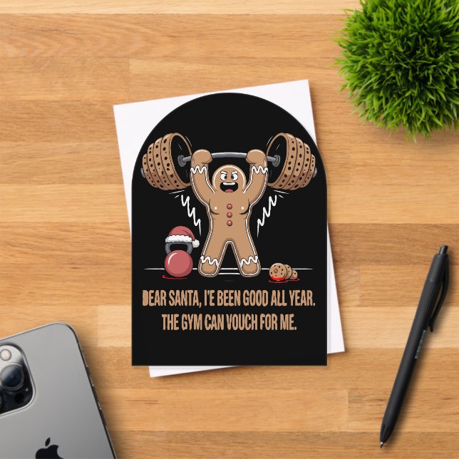 Funny Gingerbread Man Christmas Gym Workout Acryleinladungen (Insitu (Einladungskarte))