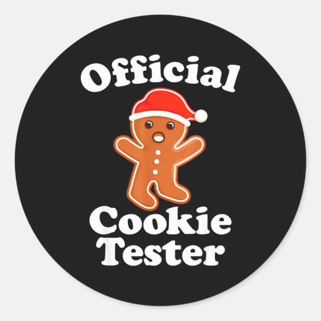 Funny Gingerbread Man Cookie Tester Christmas  Runder Aufkleber (Vorderseite)