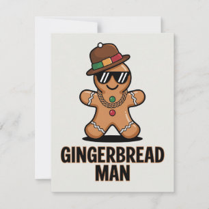 Funny Gingerbread Man Feiertagskarte