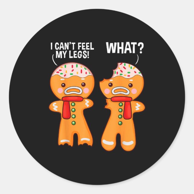 Funny Gingerbread Man Ginger Bread Men Christmas X Runder Aufkleber (Vorderseite)