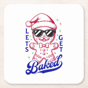 Funny Gingerbread Man - Lasst uns gebacken Rechteckiger Pappuntersetzer
