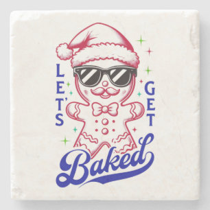 Funny Gingerbread Man - Lasst uns gebacken Steinuntersetzer