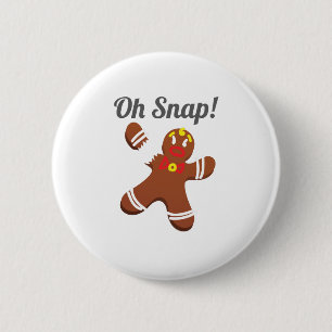 Funny Gingerbread Man Oh Snap Weihnachtsgeschenk Button