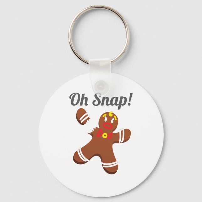 Funny Gingerbread Man Oh Snap Weihnachtsgeschenk Schlüsselanhänger (Vorderseite)