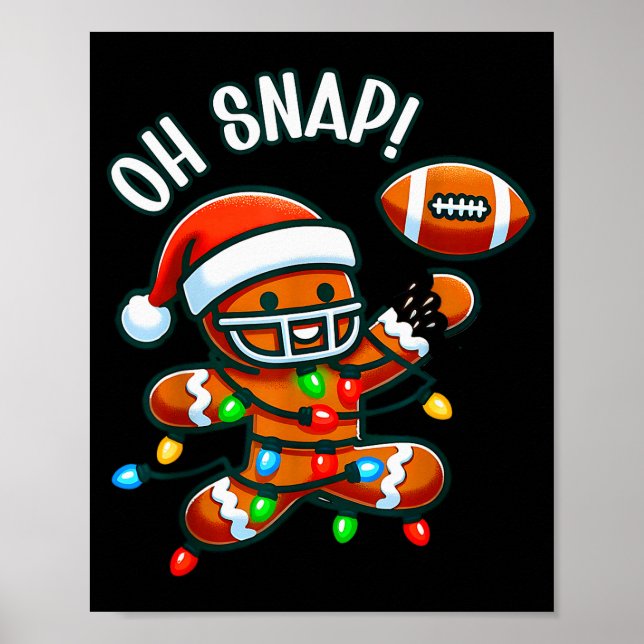 Funny Gingerbread Man Pajamas &amp; Pjs Xmas Holid Poster (Vorne)