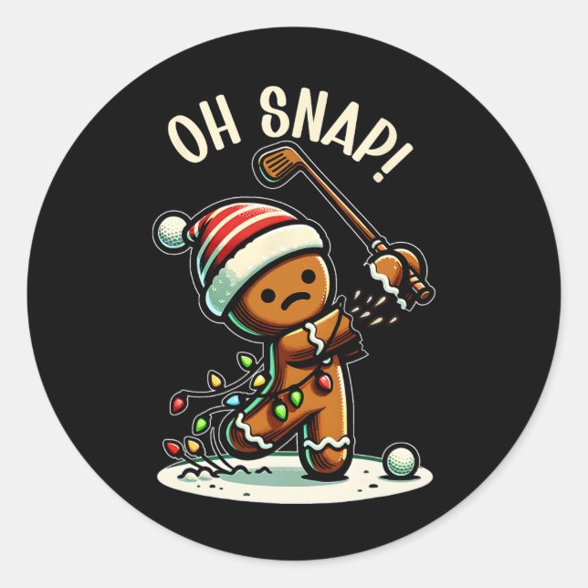 Funny Gingerbread Man Pajamas und Pjs Xmas Urlaub Runder Aufkleber (Vorderseite)