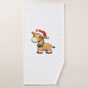 Funny Gingerbread Mann Giraffe Weihnachtsfrauen Mä Badehandtuch