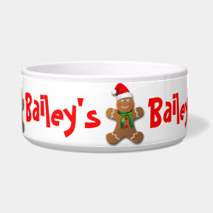 Funny Gingerbread Mann mit Weihnachtsmannmütze Napf