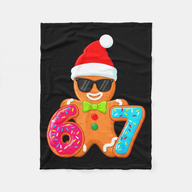 Funny Gingerbread Six Seven 67 Ice Cream Drip Chri Fleecedecke (Vorderseite)