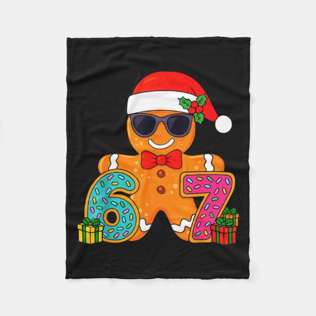 Funny Gingerbread Six Seven 67 Ice Cream Drip Chri Fleecedecke (Vorderseite)