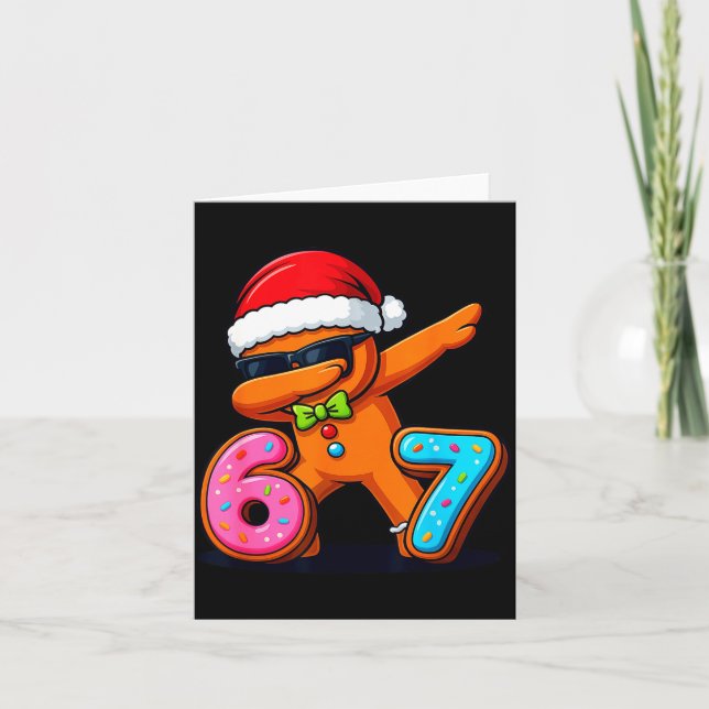 Funny Gingerbread Six Seven 67 Ice Cream Drip Chri Karte (Vorderseite)
