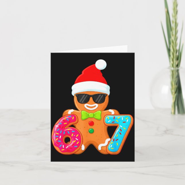 Funny Gingerbread Six Seven 67 Ice Cream Drip Chri Karte (Vorderseite)
