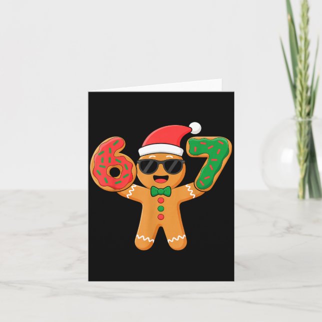Funny Gingerbread Six Seven 67 Ice Cream Drip Chri Karte (Vorderseite)