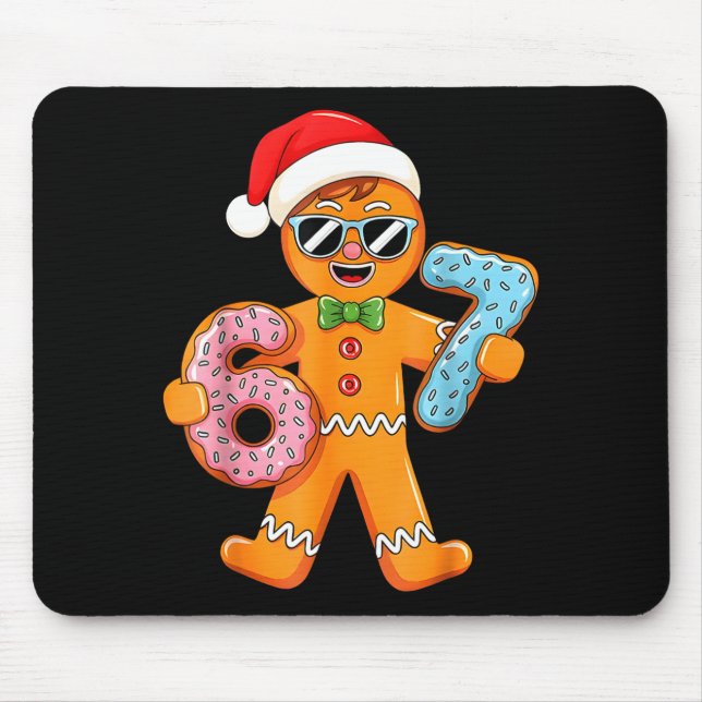 Funny Gingerbread Six Seven 67 Ice Cream Drip Chri Mousepad (Vorne)
