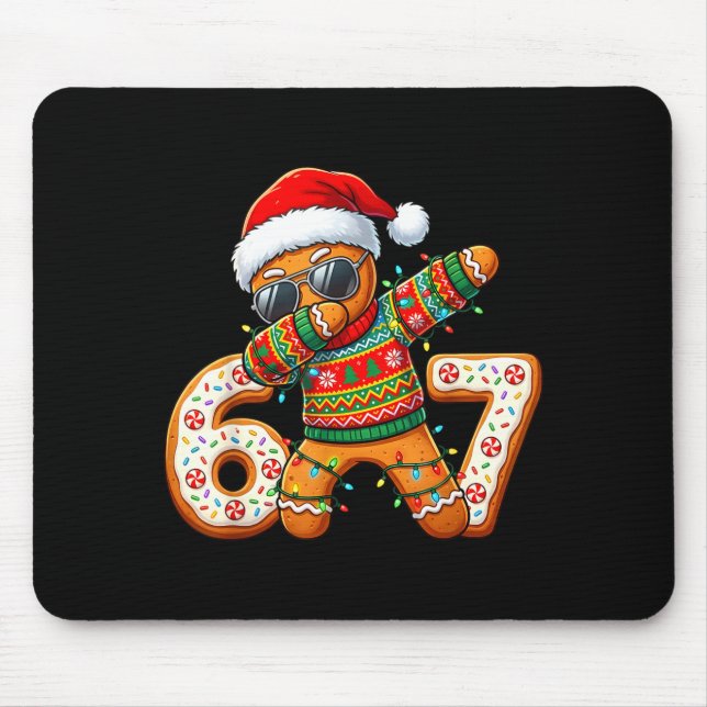 Funny Gingerbread Six Seven 67 Ice Cream Drip Chri Mousepad (Vorne)