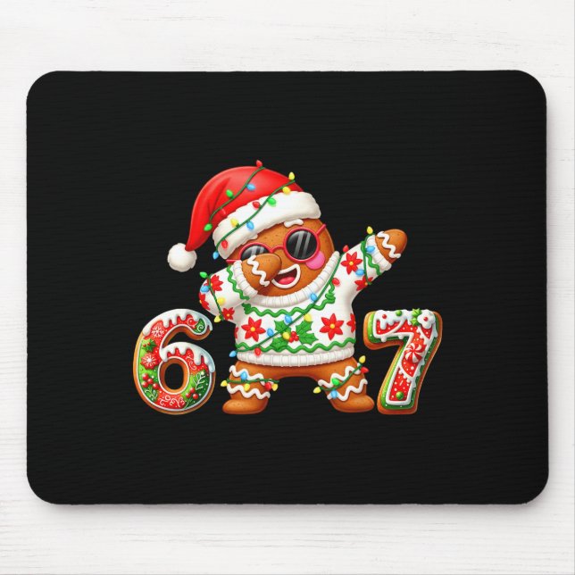 Funny Gingerbread Six Seven 67 Ice Cream Drip Chri Mousepad (Vorne)