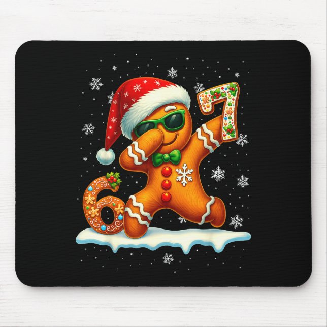 Funny Gingerbread Six Seven 67 Ice Cream Drip Chri Mousepad (Vorne)