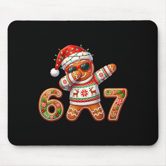 Funny Gingerbread Six Seven 67 Ice Cream Drip Chri Mousepad (Vorne)