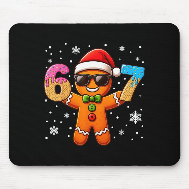 Funny Gingerbread Six Seven 67 Ice Cream Drip Chri Mousepad (Vorne)