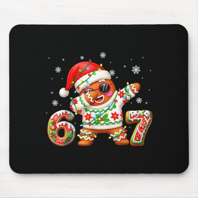 Funny Gingerbread Six Seven 67 Ice Cream Drip Chri Mousepad (Vorne)