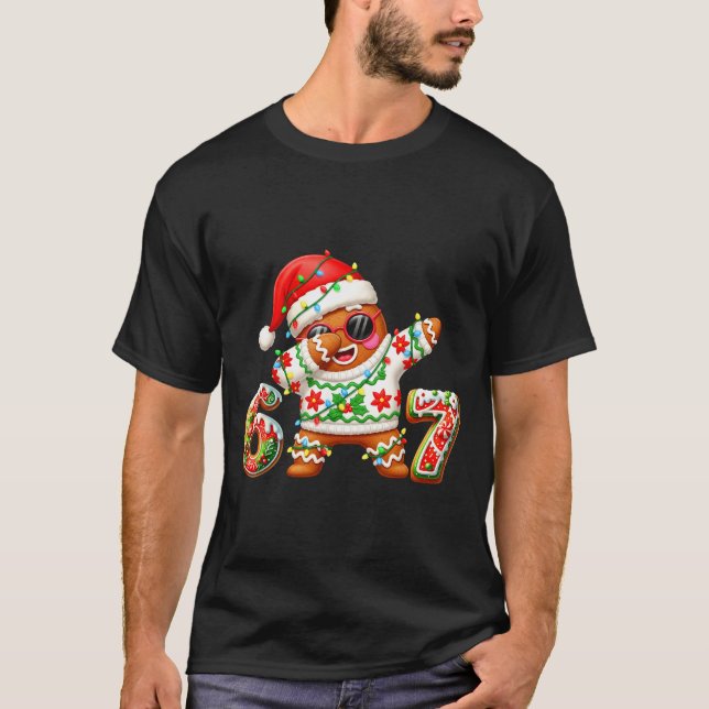 Funny Gingerbread Six Seven 67 Ice Cream Drip Chri T-Shirt (Vorderseite)