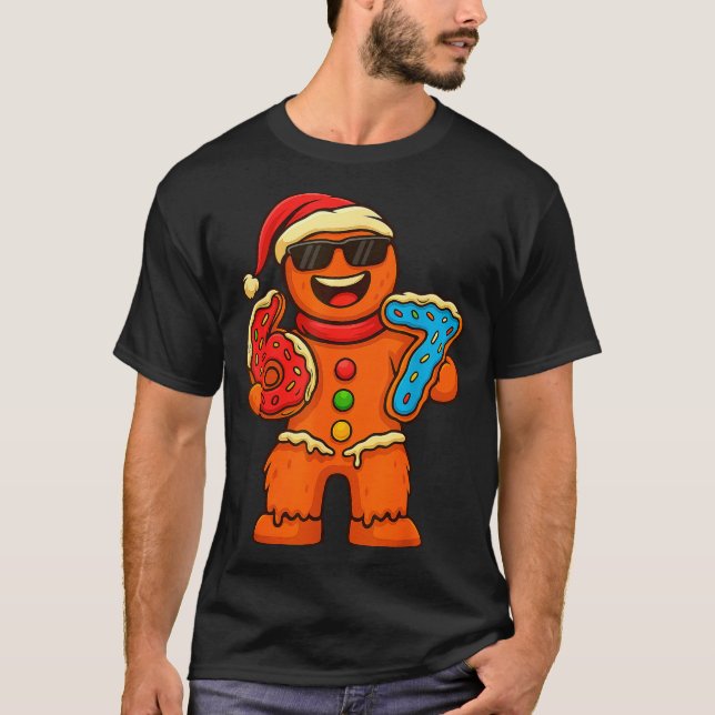Funny Gingerbread Six Seven 67 Ice Cream Drip Chri T-Shirt (Vorderseite)
