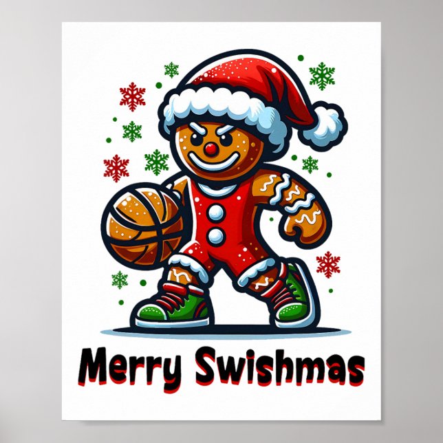 Funny Gingerbrett Sketll Weihnachten Männer Jungen Poster (Vorne)