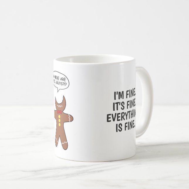 Funny Gingerbrot Alles ist ein schöner Urlaub Kaffeetasse (VorderseiteRechts)