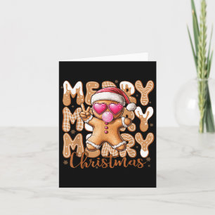 Funny Gingerbrot Cookie Peace Sign Merry Ch Karte
