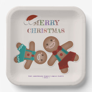 Funny Gingerbrot Cookies Weihnachtsfeier Pappteller