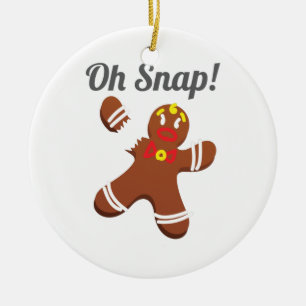 Funny Gingerbrot Mann Oh schläfchen Weihnachtsges Keramik Ornament