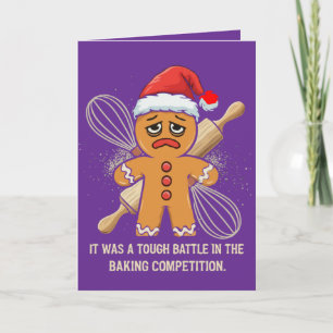 Funny Gingerbrot Mann "Tough Battle Baking Karte