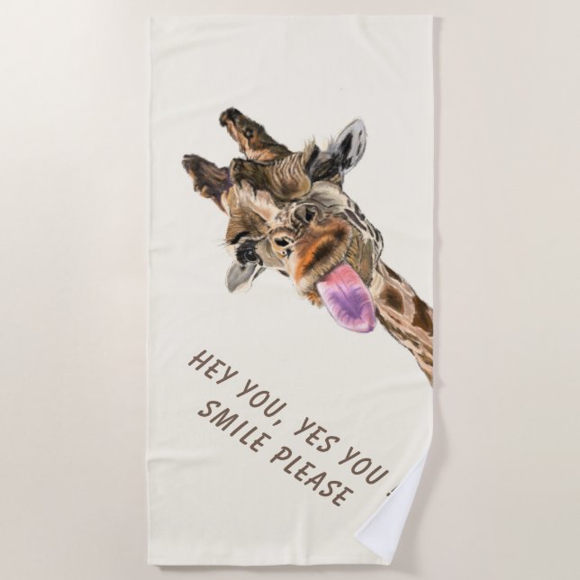 Funny Giraffe Beach Towel Strandtuch (Vorderseite)