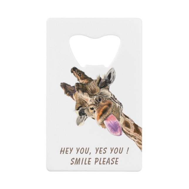 Funny Giraffe Bottle Opener - Custom Text Geldbeutel Flaschenöffner (Vorderseite)