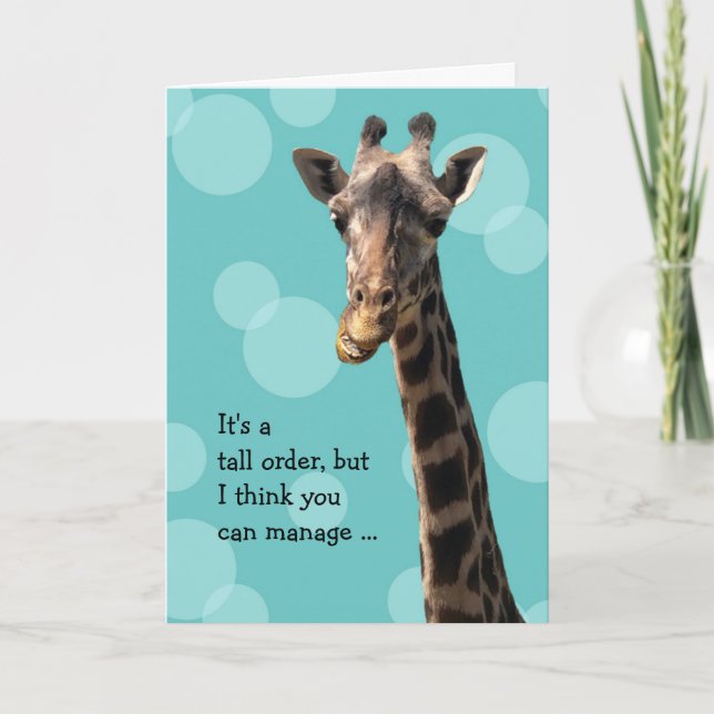 Funny Giraffe Carte d'anniversaire (Devant)
