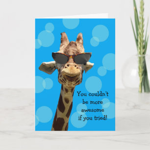 Funny Giraffe Carte d'anniversaire