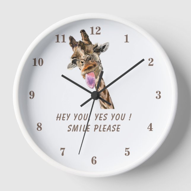Funny Giraffe Clock Uhr (Vorderseite)