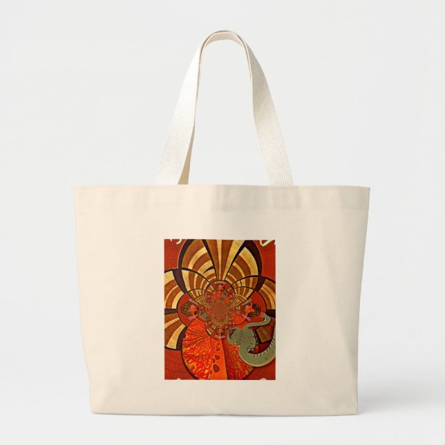 Funny Giraffe: Ein kaleidoskopischer afrikanischer Jumbo Stoffbeutel (Vorne)