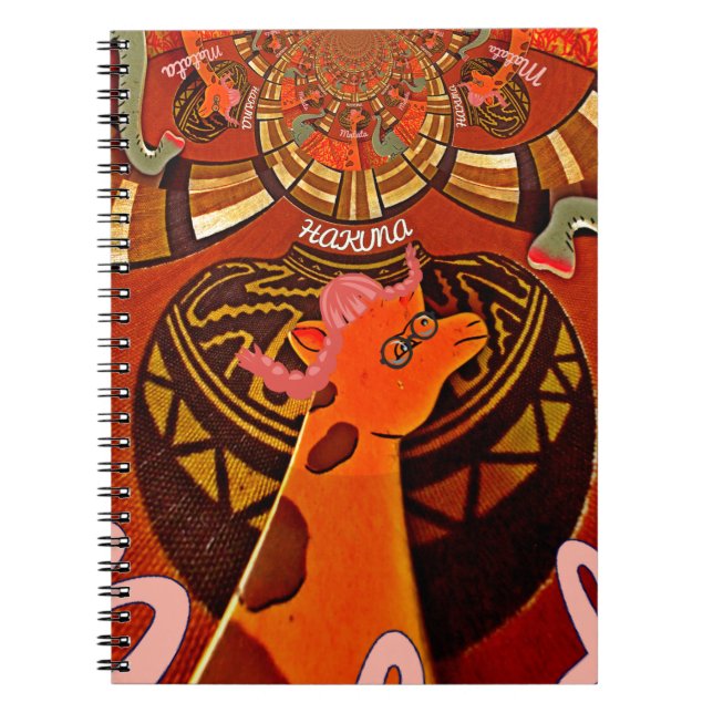 Funny Giraffe: Ein kaleidoskopischer afrikanischer Notizblock (Vorderseite)