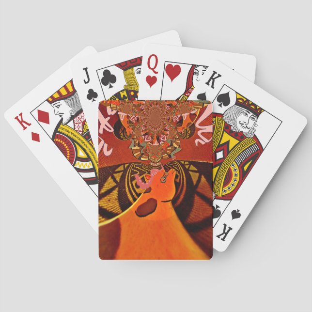 Funny Giraffe: Ein kaleidoskopischer afrikanischer Spielkarten (Rückseite)