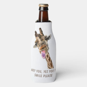 Funny Giraffe Flasche Cooler Lächeln - Benutzerdef Flaschenkühler