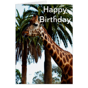 Funny Giraffe framboise, carte d'anniversaire