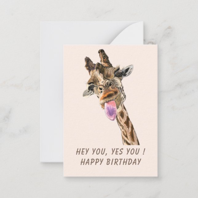 Funny Giraffe Geburtstagskarte Mitteilungskarte (Vorderseite)