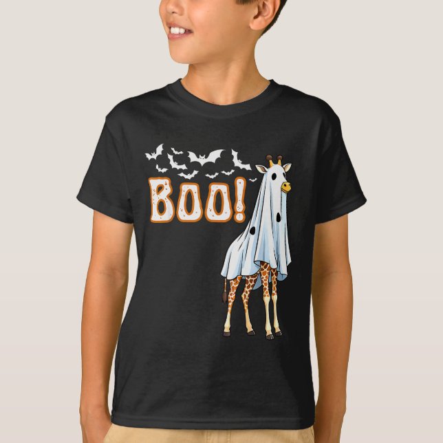 Funny Giraffe Ghost Boo Shirt Cute Animal Hallowee (Vorderseite)