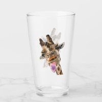 Funny Giraffe Glass