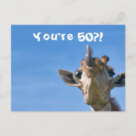 Funny Giraffe Happy 50. Geburtstag Postkarte