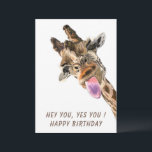 Funny Giraffe Happy Birthday Card - Lächeln<br><div class="desc">Glückliche Geburtstagskarte mit Funny Giraffe Tongue Out und spielerischer Wink Cartoon Zeichnend Tierlächeln - Wählen / Fügen Sie Ihren einzigartigen Text / Schriftart / Farbe - Ihre Sonderkarte erstellen - Vergrössern und verschieben oder entfernen und fügen Sie Elemente / Bild mit Anpassungs-Tool! - Zeichn und Design von MIGNED. Sie können...</div>
