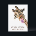 Funny Giraffe Happy Birthday Card - Lächeln<br><div class="desc">Glückliche Geburtstagskarte mit Funny Giraffe Tongue Out und spielerischer Wink Cartoon Zeichnend Tierlächeln - Wählen / Fügen Sie Ihren einzigartigen Text / Schriftart / Farbe - Ihre Sonderkarte erstellen - Vergrössern und verschieben oder entfernen und fügen Sie Elemente / Bild mit Anpassungs-Tool! - Zeichn und Design von MIGNED. Sie können...</div>