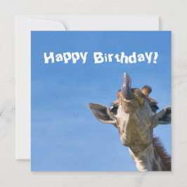 Funny Giraffe Happy Birthday Karte