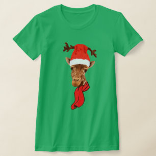 Funny Giraffe Holidays Weihnachtsweihnachtsdesign T-Shirt